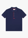 HUGO Kids' Short Sleeve Piqué Polo Shirt, Navy
