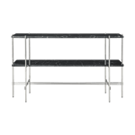 GUBI TS Console table 120x30x72 cm Black marquina marble-steel