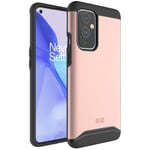 TUDIA DualShield Designed for OnePlus 9 Case 5G [Compatible with NA/EU Version], [Merge] Shockproof Tough Dual Layer Hard PC Soft TPU Slim Protective Case - Rose Gold