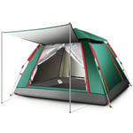 KEDUODUO Pop-Up Automatic Camping Tent,3-4 People Family Tent Thicken Rainproof Lightweight,Green