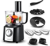 Food Processor, Topstrong 6-In-1 Food Processor and Blender with Chopping Slicin