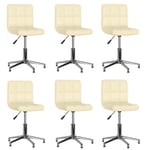 vidaXL 3087648 Swivel Dining Chairs 6 pcs Cream Faux Leather (334409×3)