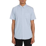 Volcom Men's Everett Oxford Short Sleeve Shirt Button, Wrecked Indigo, Large