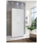 Armoire penderie 2 portes MALTA chêne façade laquée blanc cassé L : 80 cm