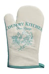 Premier Housewares Country Kitchen Single Oven Glove - White/Teal