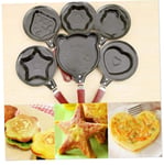 DIY Mini Non-Stick Egg Frying Pan Handheld DIY Mini Breakfast Omelette Cooker Mini Fryer Egg Pancake Pan DIY Tools for Home (Heart Shape)
