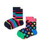 Happy Socks Boy's 2-pack Kinder Stripe Socken Unisex Socks, Multi, 5 Years UK