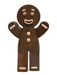 Gingerbread Man Smoked Stained Small Home Decoration Decorative Accessories-details Wooden Figures Brown Boyhood