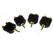 4Pc 3.5mm Headphone Stereo Jack Splitter Adapter To Dual RCA Female Jack Adapter