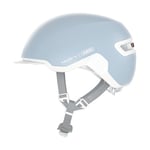 ABUS Urban Helm HUD-Y - avec feu arrière LED magnétique Rechargeable & Fermeture à clic - Casque de vélo Cool pour Tous Les Jours - pour Femmes et Hommes - Pure Aqua, Taille M