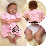 Npk 57cm Black Pink Full Body Silicone Girl Newborn Baby Doll