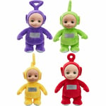 Set of 4 Teletubbies 26cm Talking Po, Laa-Laa, Dipsy and Tinky Winky Soft Plush