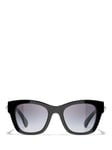 CHANEL CH5478 Women's Irregular Sunglasses, Black/Grey