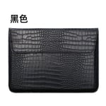 Compatible avec MacBook Pro Computer Bag Apple Lenovo Huawei Horizontal Type Thin Pu Leather Notebook Sleeve Bag - Noir - 15 Pouces