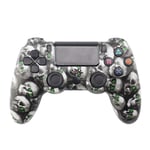 Wireless Controller for PS4, Game Joystick Controller for PlayStation 4 Touch Panel Gamepad with Dual Vibration and Audio Function - Skull