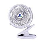 Glovion Clip Poussette bébé Fan - USB rechargeable Ventilateur Portable pour l'extérieur (Blanc)