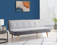 Willow Fabric Sofa Bed With Duo Constrast Pillow Topper Cushions and Wooden Legs