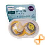 PHILIPS AVENT Ultra Air Baby Soother 6-18m Yellow Orthodontic Dummy Baby