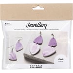 Mini Craft Kit - Jewellery - Marbled Earrings - light purple (977676)