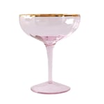 ABOOFAN Champagne Cocktail Saucers Glass Margarita Glasses Cocktail Cups Crystal Highball Glasses Coupe Frozen Drink Cups Lead- Free Bar Glass Drinking Cups Birthday Gift for Girls Women Pink
