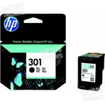 Hewlett Packard Genuine No301 Black Ink Cartridge Ch561ee Black Ch561ee