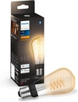 Philips Hue White Filament ST64 Smart Light Bulb [E27 Edison Scew] with...