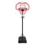 Doolland Portable Basketball Hoop and Stand with Net System on Wheels Adjustable 165-205cm for Kid Teenager Training Exercise Maxium Ball Model 7