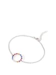 The Love Silver Collection Sterling Silver Multi-Colour Cubic Zirconia Halo Bracelet