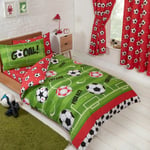 Football Red Curtains Fully Lined 66x54 with Tie Backs Children's