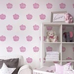 Rose Flower Pattern Stencil | Girls Nursery Home Wall Decorating & Craft Stencil | Paint Walls Fabrics & Furniture | 190 Mylar Reusable Stencil (M/see image/26X37CM)