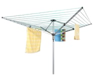 50M Rotary Airer Dryer PVC Covered Washing Line 4 Arm W/Cover Metal Ground Spike