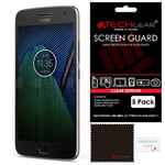 TECHGEAR [5 Pack] Screen Protectors for Moto G5 Plus (XT1687) - Clear Lcd Screen Protector Cover Guards Compatible with Motorola Moto G5 Plus