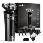 SEJOY 5IN1 Mens Electric Shaver Rotary Razor Rechargeable Wet Dry Hair Trimmers