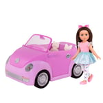 Glitter Girls 62243458338 Barbie GG Purple Convertible CAR & Candice Doll, Small