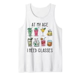 At My Age I Need Glasses Funny Senior Drinking Old Guy Rules Tank Top