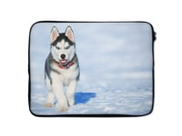 Animal Laptop Sleeve Case 9 10 11 12 13 14 15 15.6 Inch Tablet Computer Protective Zipper Bag Slide Through Pouch - for MacBook Air Pro Dell Lenovo Hp LG Asus Acer Chromebook (12-13 Inch, Huskey Dog)