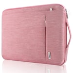 Landici 360 Protective Laptop Carrying Case Sleeve 13 13.3 Inch,Slim Computer Bag Cover Compatible with MacBook Air M1 2020,MacBook Pro 13/14 2021,13.5" Surface Laptop 3/4,Chromebook with Pocket-Pink