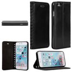 Gorilla Tech Apple iPhone 6 and iPhone 6S Case New Handmade Vintage Slim Luxury Leather Case with kickstand Magnetic Flip Closer Wallet Protective Cover in retail packing -Color: Black