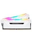 Corsair Vengeance RGB PRO DDR4-3200 - 32GB - CL16 - Dual Channel (2 stk) - Intel XMP - Hvit med RGB