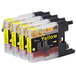 4 Yellow Ink Cartridges for use with Brother DCP-J925DW, MFC-J6510DW, MFC-J825DW