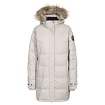 Trespass Ophelia, Stone, M, Warm Waterproof Down Jacket with Removable Hood 90% Down for Ladies, Beige, Medium
