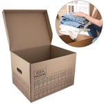IDEA HOME Ensemble de 12 Cartons de Déménagement Movebox - Boîtes D'archives et de Rangement en Carton avec Couvercle Très Stable, Capacité de Charge de 30 kg, Taille: 431x333x294mm