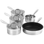 Salter Pan Set Fry Pan Saucepans 5 PC Set Timeless Collection Stainless Steel