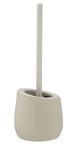WENKO Brosse WC Badi Beige céramique - Porte-brosse WC avec soies en silicone et brosse pour rebords, Céramique, 13.5 x 38 x 13.5 cm, Beige