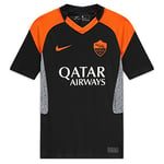 Nike Roma Y NK BRT Stad JSY SS 3R T-Shirt Enfant Black/Safety Orange/(Safety Orange) (Full Sponsor) FR: M (Taille Fabricant: M)
