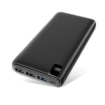 A ADDTOP Batterie Externe 26800mAh, 22.5W Batterie Portable USB C 20W PD Power Delivery avec Ecran LCD Power Bank avec 4 Ports USB pour Smartphone, Tablets et Autres (Black)