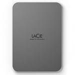 LaCie Mobile Drive Secure, 2 TB, Portable External Hard Drive 2.5 Inch Mac & PC Space Grey with 2 Year Rescue Service (STLR2000400)