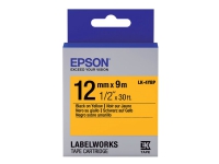 Epson LK-4YBP - Svart på gult - Rulle (1,2 cm x 9 m) 1 kassett(er) etiketttejp - för LabelWorks LW-1000, 300, 400, 600, 700, 900, K400, Z5000, Z5010, Z700, Z710, Z900