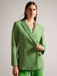 Ted Baker Rachill Oversized Double Breasted Wool Blend Blazer Coat, Mid Green