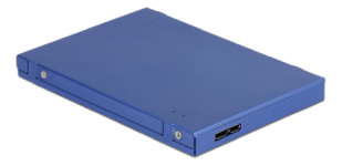 DeLOCK 2,5" kabinett, M.2/mSATA SSD, USB3.1 Gen 2, blå